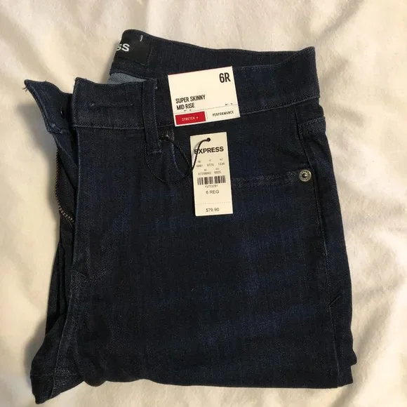 Express Jeans Size 6R, Super skinny , Mid Rise - Picture 1 of 2